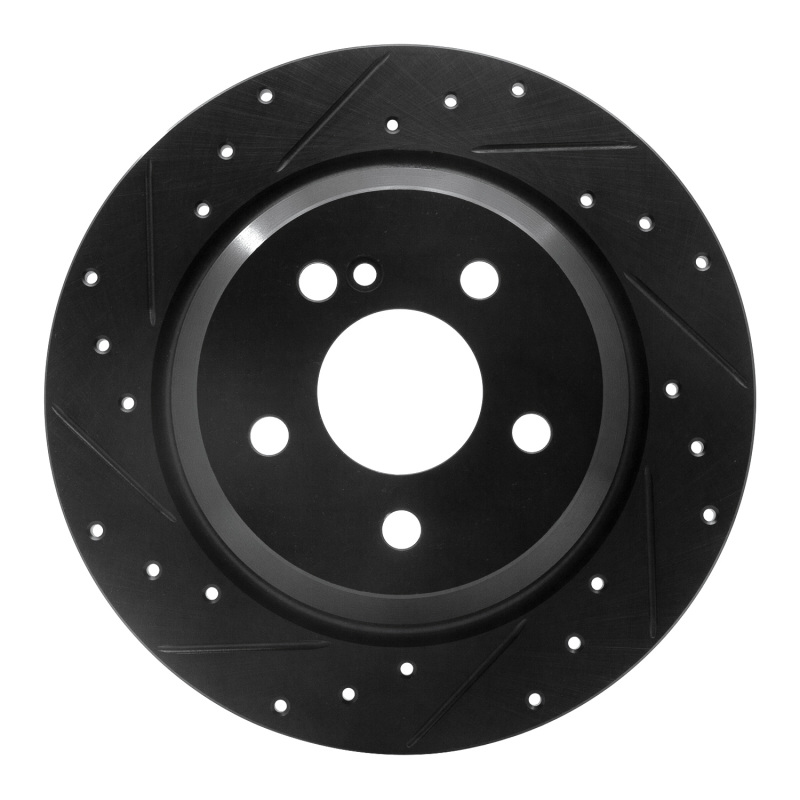 Picture of R1 07-13 Mercedes-Benz S550 Rear Left Drilled & Slotted Black Brake Rotor