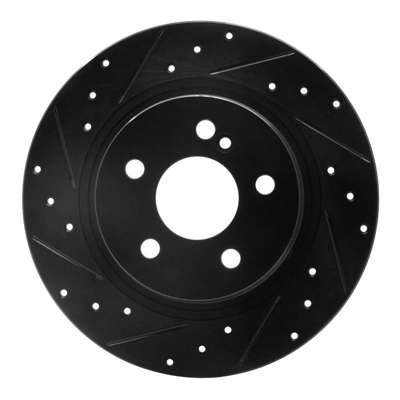 Picture of R1 08-15 Mercedes-Benz C250 Rear Left Drilled & Slotted Black Brake Rotor