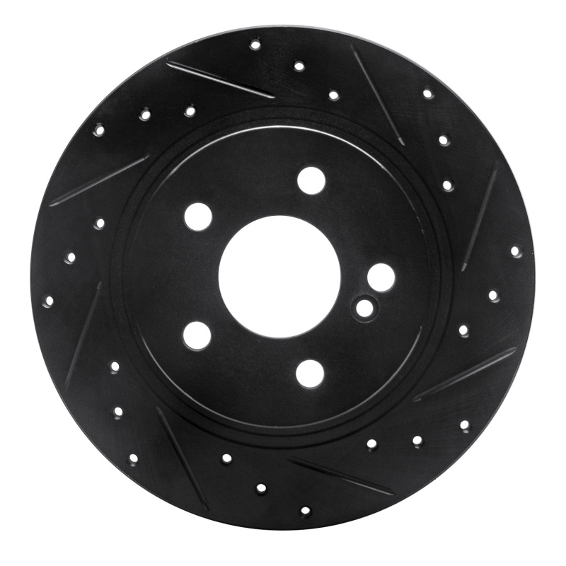Picture of R1 08-15 Mercedes-Benz C300 Sedan Rear Right Drilled & Slotted Black Brake Rotor