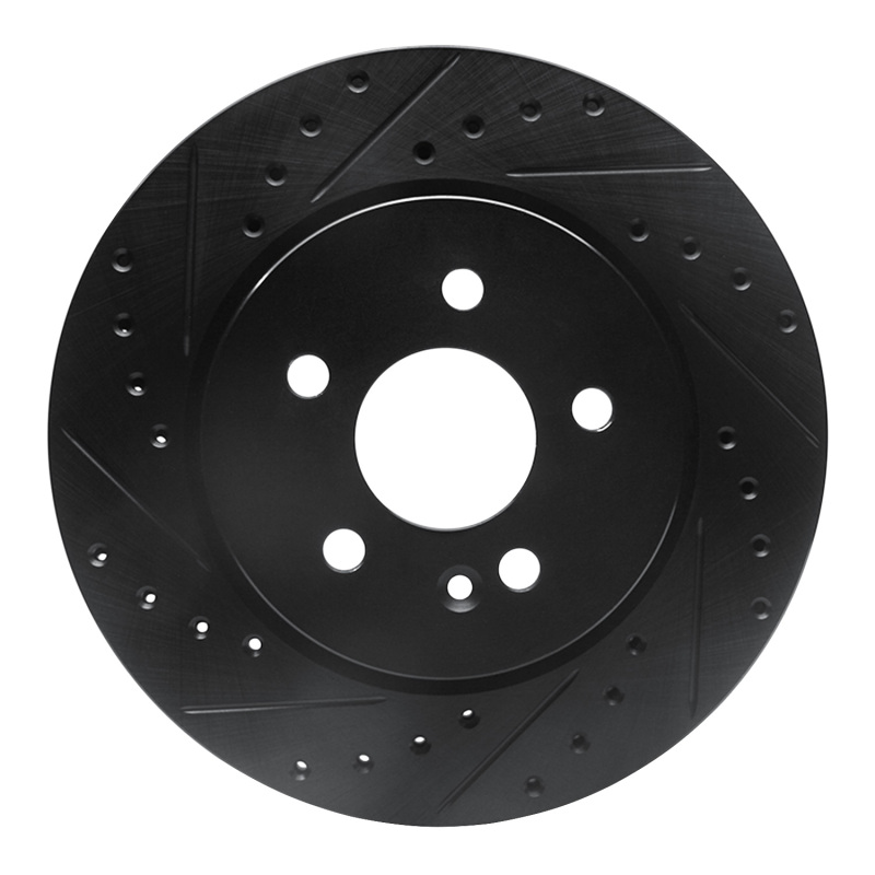 Picture of R1 98-05 Mercedes-Benz ML320 Front Left Drilled & Slotted Black Brake Rotor