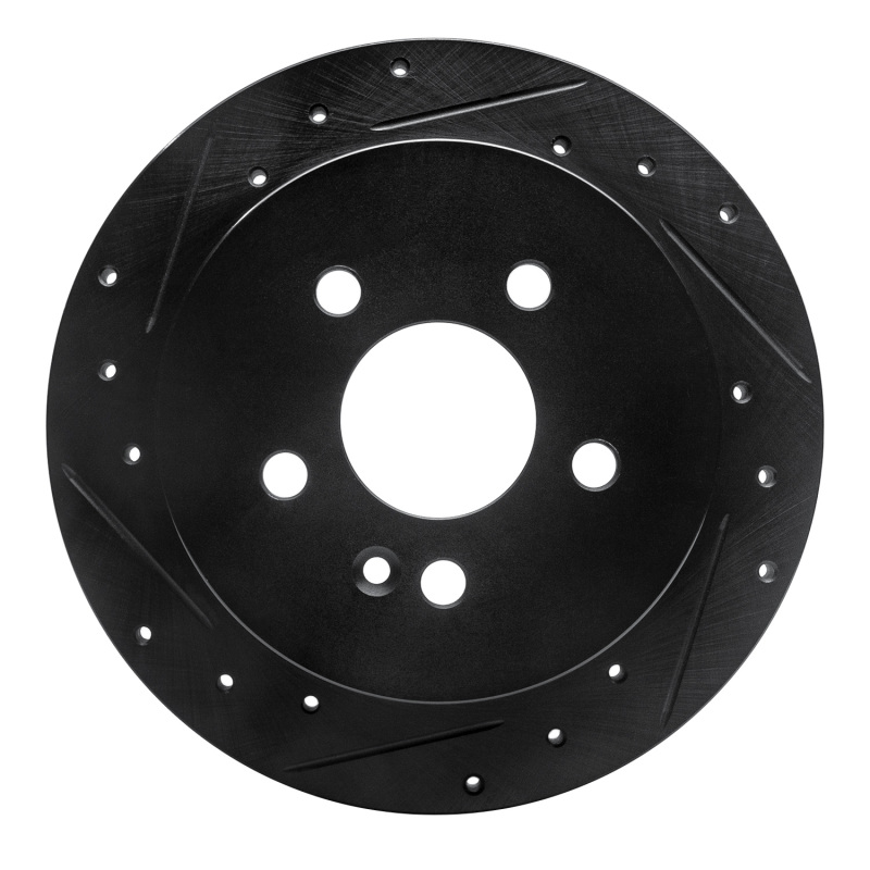 Picture of R1 98-05 Mercedes-Benz ML320 Rear Right Drilled & Slotted Black Brake Rotor