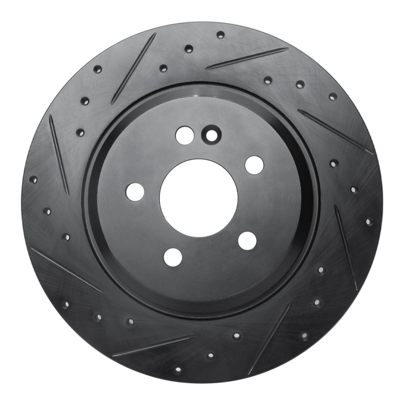 Picture of R1 00-05 Mercedes-Benz ML500 (USA/Canada) Rear Left Drilled & Slotted Black Brake Rotor