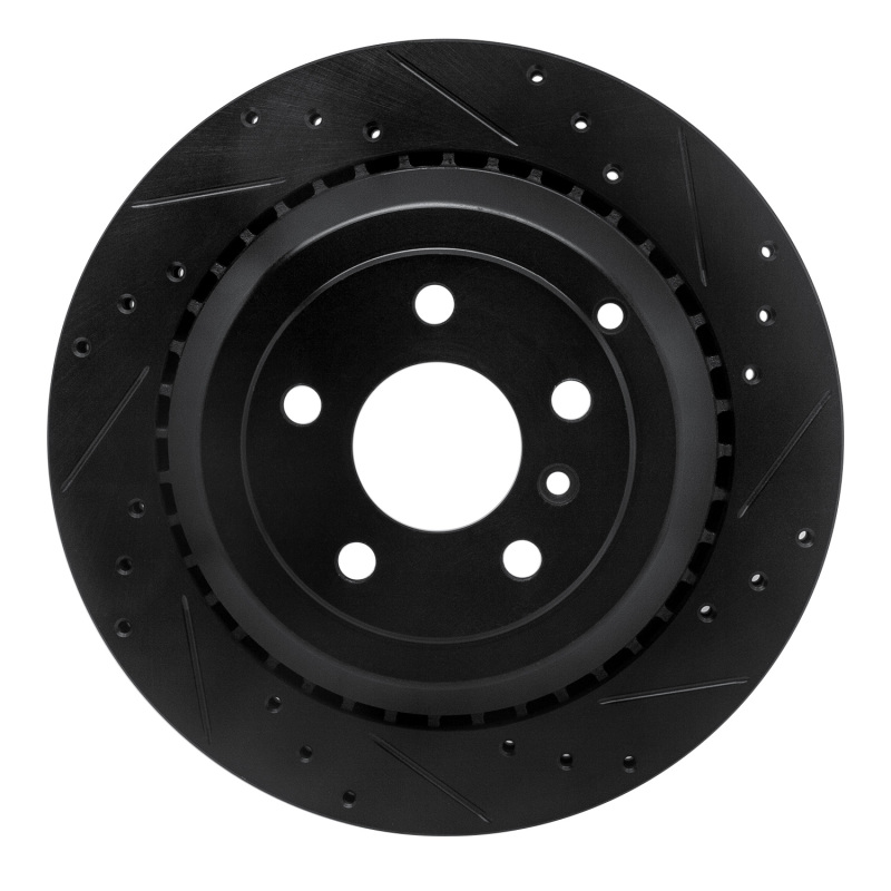 Picture of R1 06-12 Mercedes-Benz GL350 Rear Right Drilled & Slotted Black Brake Rotor