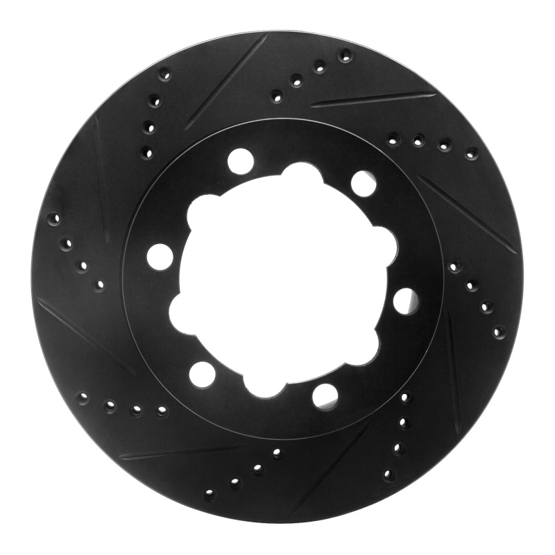 Picture of R1 06-25 American Coach Patriot Rear Left Drilled & Slotted Black Brake Rotor