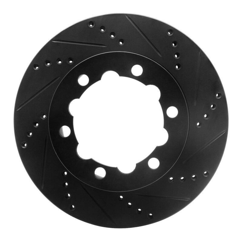 Picture of R1 06-25 American Coach Patriot Rear Right Drilled & Slotted Black Brake Rotor