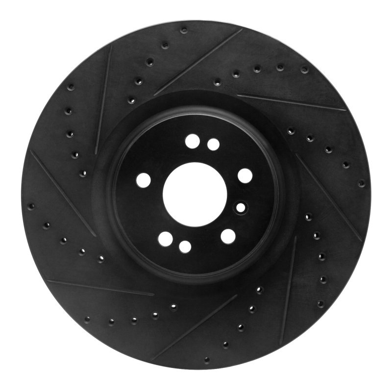 Picture of R1 07-09 Mercedes-Benz GL320 Front Left Drilled & Slotted Black Brake Rotor
