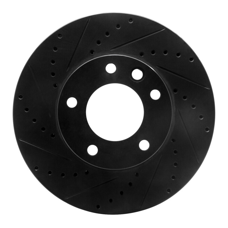 Picture of R1 08-18 Mercedes-Benz G550 Front Left Drilled & Slotted Black Brake Rotor