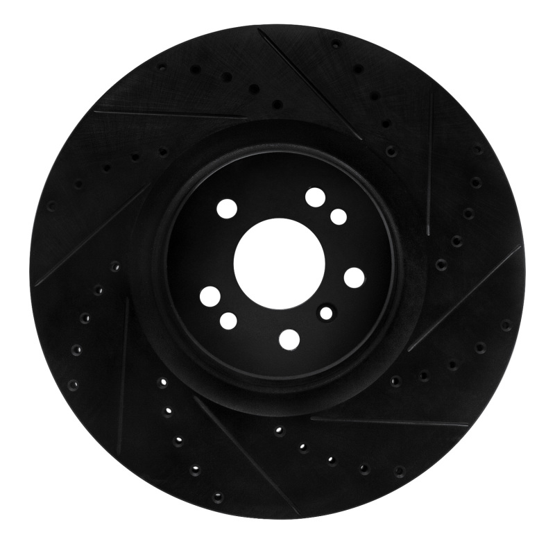 Picture of R1 07-09 Mercedes-Benz GL320 Front Right Drilled & Slotted Black Brake Rotor