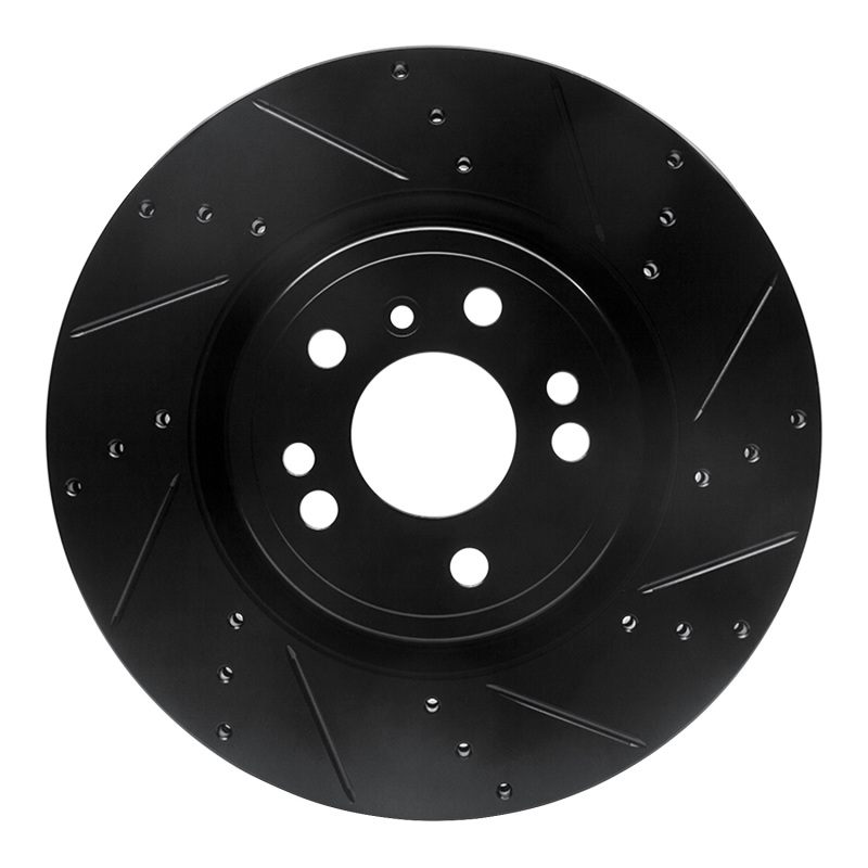 Picture of R1 12-18 Mercedes-Benz ML350 Front Right Drilled & Slotted Black Brake Rotor