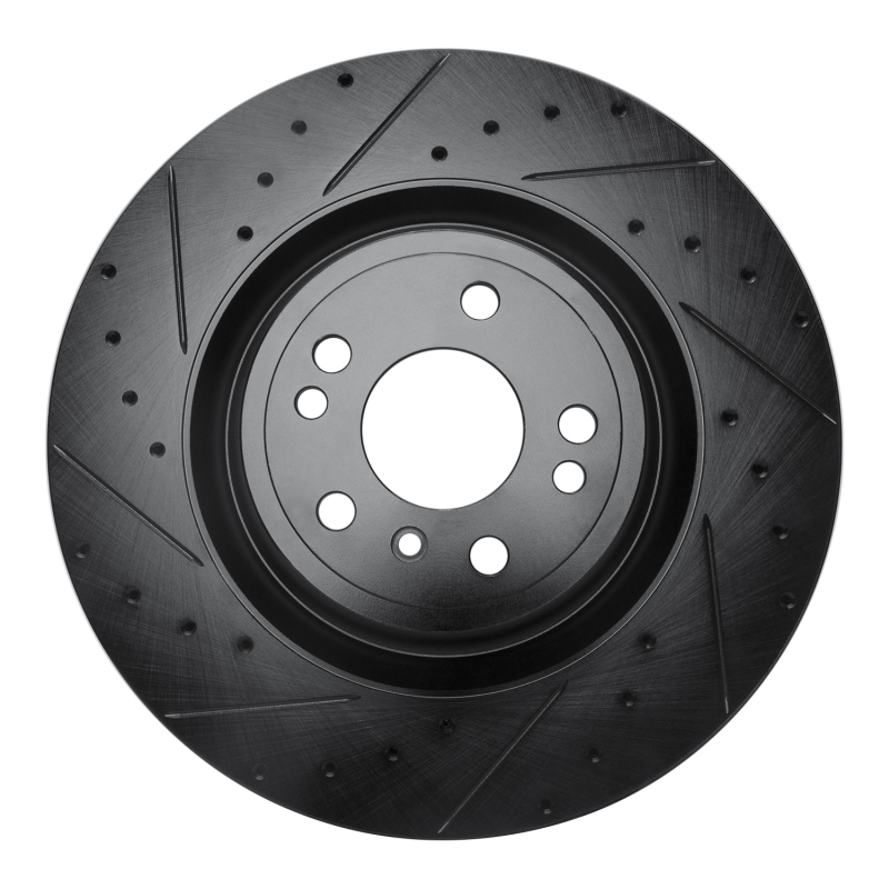 Picture of R1 13-19 Mercedes-Benz GLE400 Front Left Drilled & Slotted Black Brake Rotor