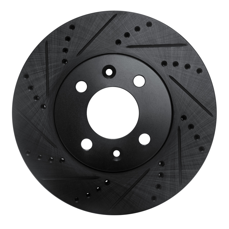 Picture of R1 88-98 Saab 9000 Front Left Drilled & Slotted Black Brake Rotor