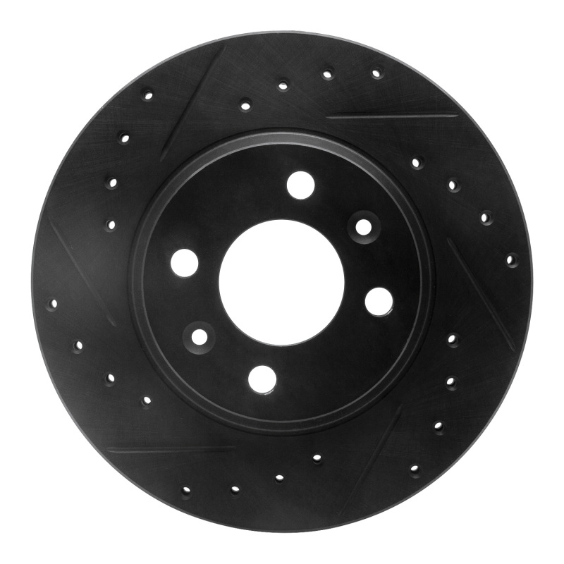 Picture of R1 87-93 Saab 9000 Front Left Drilled & Slotted Black Brake Rotor