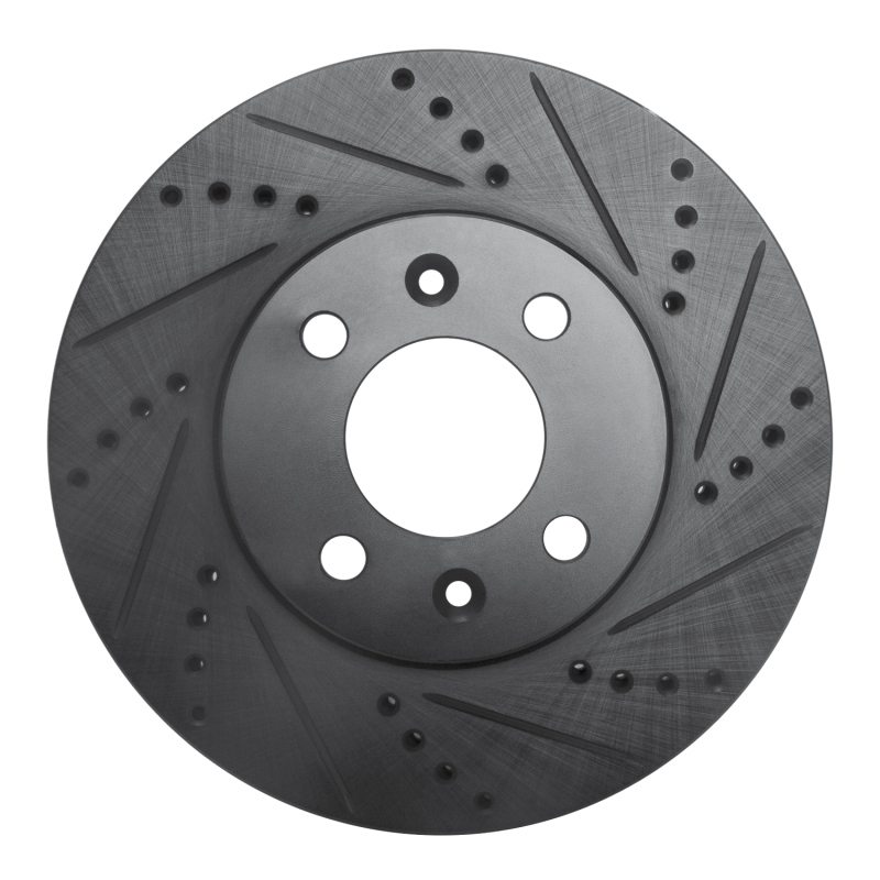 Picture of R1 88-98 Saab 9000 Front Right Drilled & Slotted Black Brake Rotor