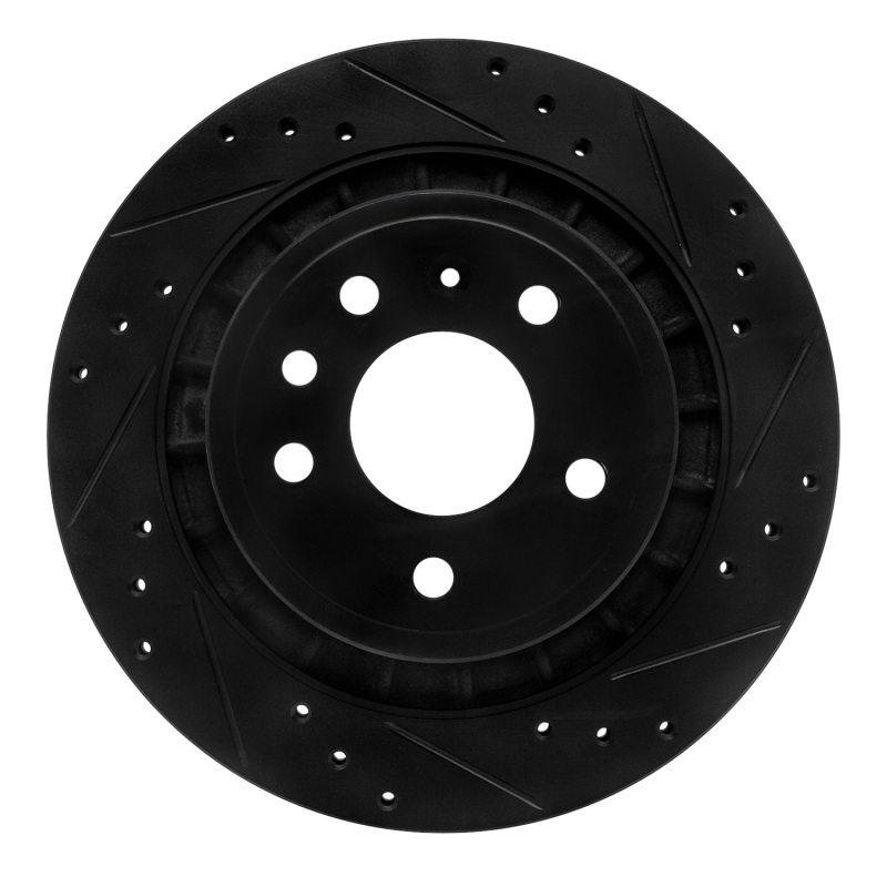 Picture of R1 02-10 Saab 9-5 Rear Right Drilled & Slotted Black Brake Rotor