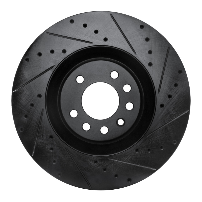 Picture of R1 08-11 Saab 9-3 Front Right Drilled & Slotted Black Brake Rotor