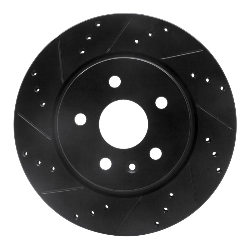 Picture of R1 10-25 Buick Allure Rear Left Drilled & Slotted Black Brake Rotor
