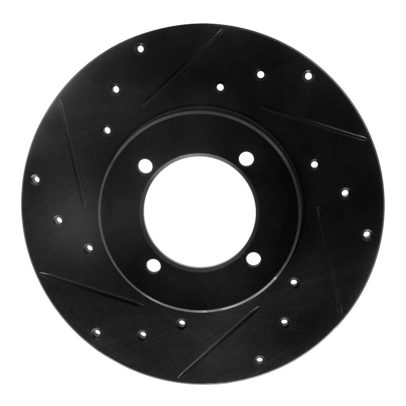 Picture of R1 74-78 Nissan 260Z Front Left Drilled & Slotted Black Brake Rotor