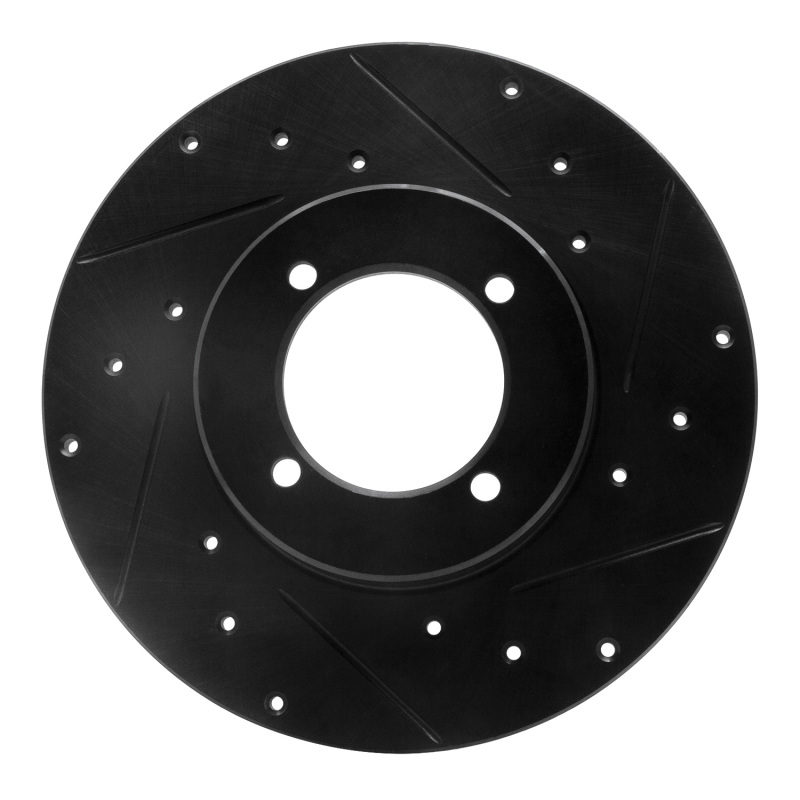 Picture of R1 74-78 Nissan 260Z Front Right Drilled & Slotted Black Brake Rotor
