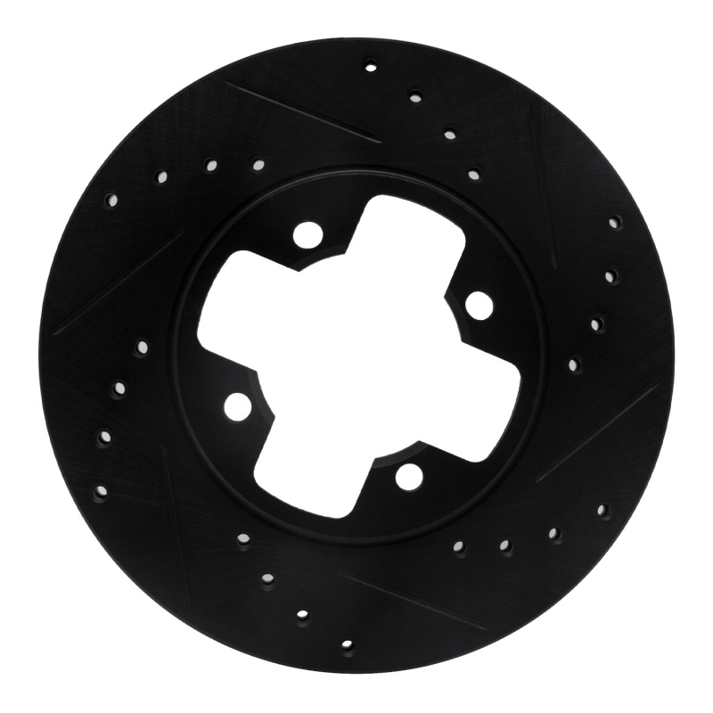 Picture of R1 79-83 Nissan 280ZX Front Right Drilled & Slotted Black Brake Rotor