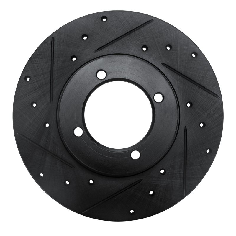 Picture of R1 70-73 Nissan 240Z Front Left Drilled & Slotted Black Brake Rotor