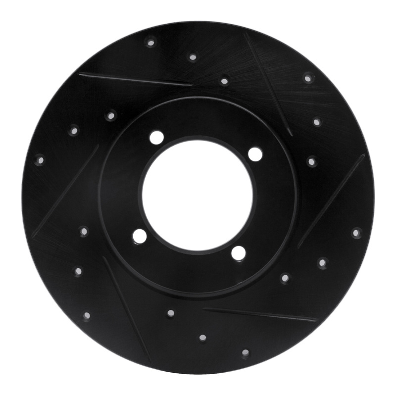 Picture of R1 70-73 Nissan 240Z Front Right Drilled & Slotted Black Brake Rotor