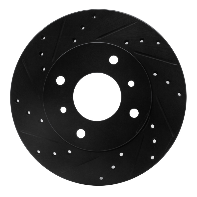 Picture of R1 89-13 Infiniti G20 Front Left Drilled & Slotted Black Brake Rotor