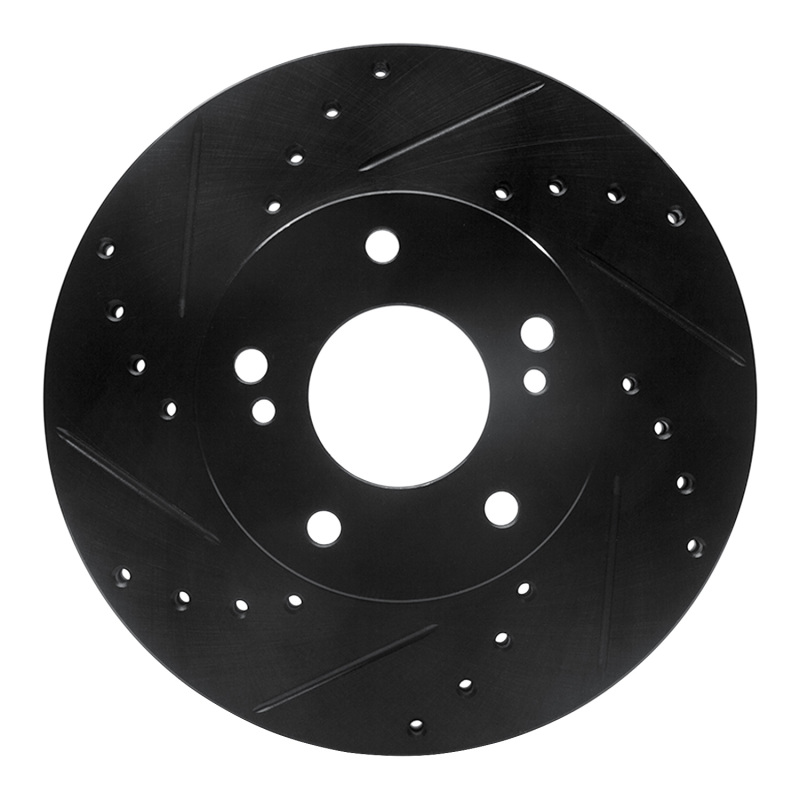 Picture of R1 89-99 Infiniti I30 Front Left Drilled & Slotted Black Brake Rotor