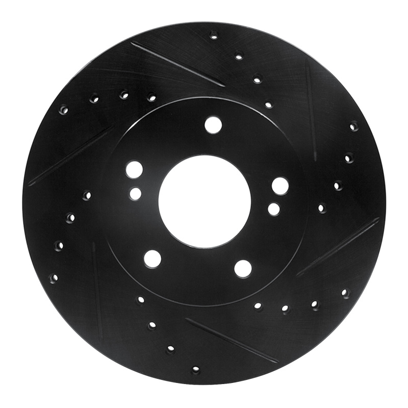 Picture of R1 89-99 Infiniti I30 Front Right Drilled & Slotted Black Brake Rotor