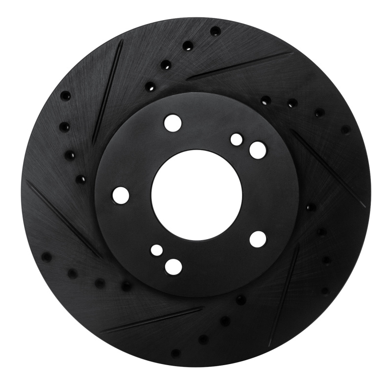 Picture of R1 89-90 Nissan 300ZX Front Left Drilled & Slotted Black Brake Rotor