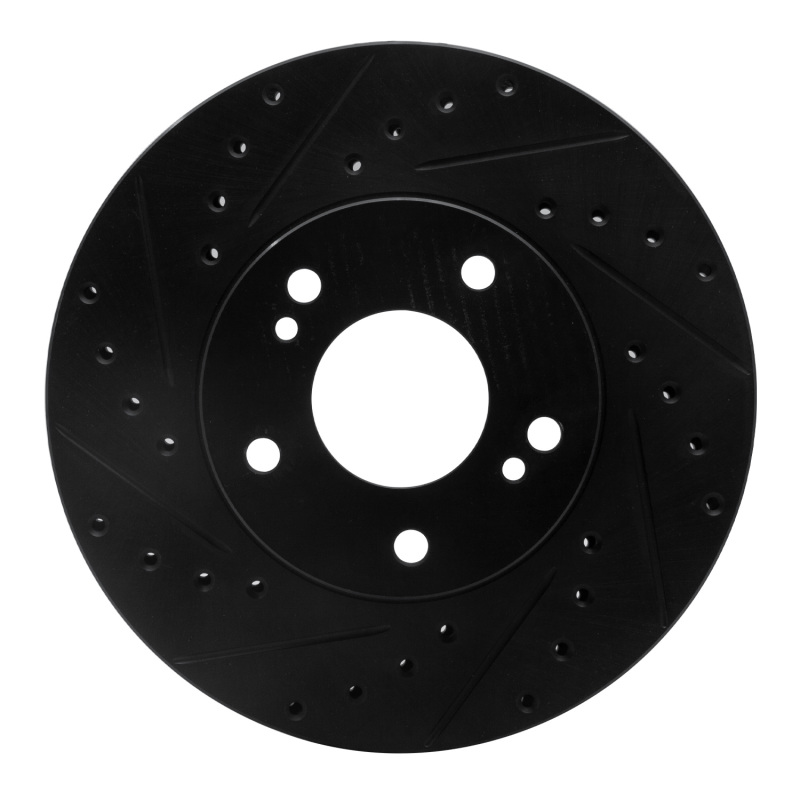 Picture of R1 89-96 Nissan 300ZX Front Left Drilled & Slotted Black Brake Rotor