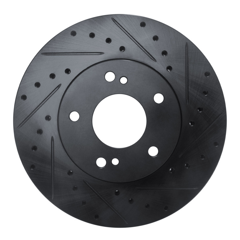 Picture of R1 89-96 Nissan 300ZX Front Right Drilled & Slotted Black Brake Rotor