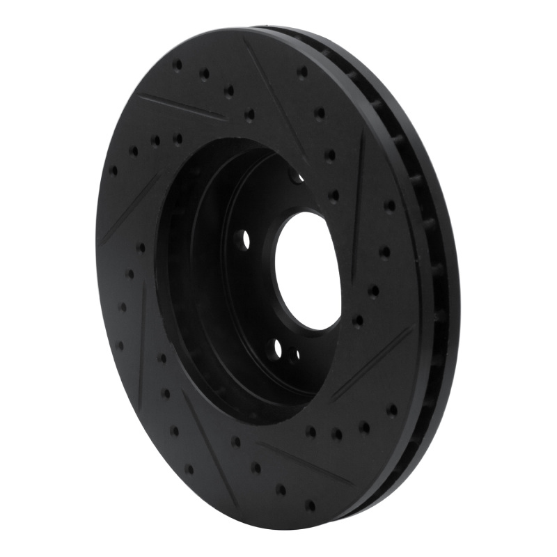 Picture of R1 89-96 Nissan 300ZX Front Left Drilled & Slotted Black Brake Rotor