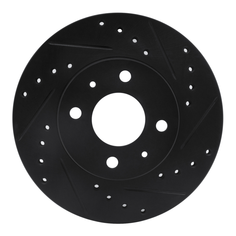 Picture of R1 88-06 Nissan NX Front Right Drilled & Slotted Black Brake Rotor