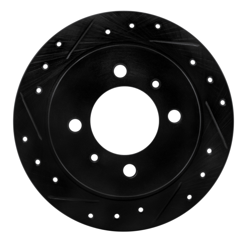 Picture of R1 91-06 Nissan NX Rear Left Drilled & Slotted Black Brake Rotor