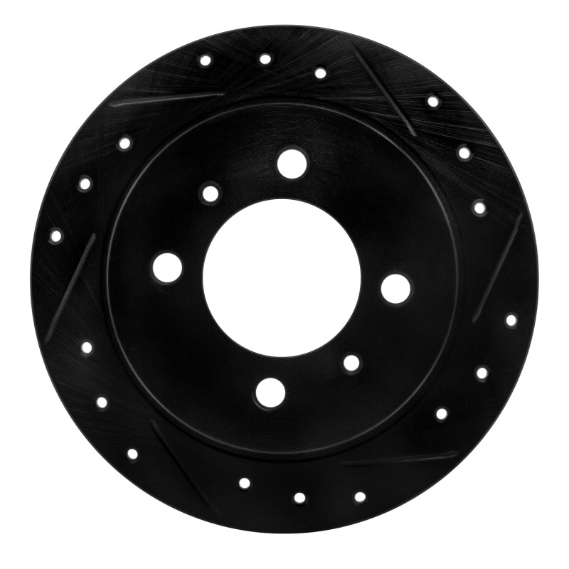 Picture of R1 91-06 Nissan NX Rear Right Drilled & Slotted Black Brake Rotor