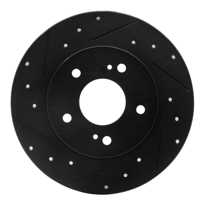 Picture of R1 94-04 Infiniti I30 Rear Left Drilled & Slotted Black Brake Rotor