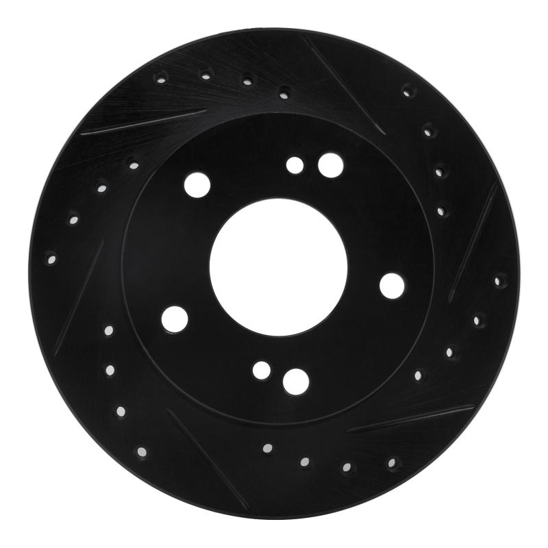 Picture of R1 94-96 Nissan 240SX Front Right Drilled & Slotted Black Brake Rotor
