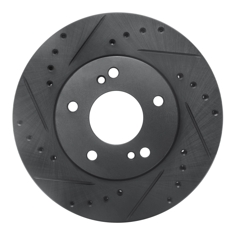 Picture of R1 99-01 Infiniti I30 Front Left Drilled & Slotted Black Brake Rotor