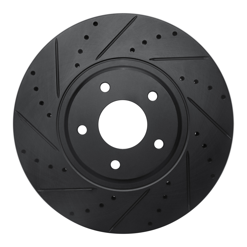 Picture of R1 03-05 Nissan Maxima Front Left Drilled & Slotted Black Brake Rotor