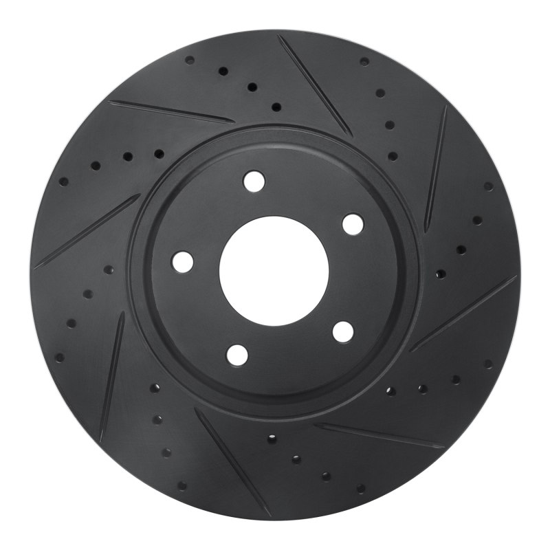 Picture of R1 03-05 Nissan Maxima Front Right Drilled & Slotted Black Brake Rotor