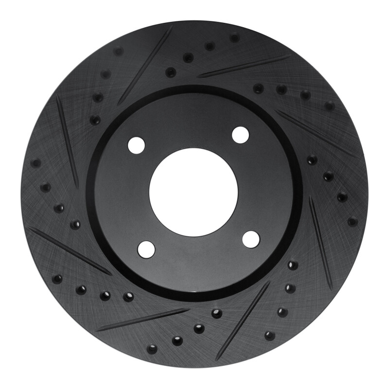 Picture of R1 07-14 Nissan Sentra Front Left Drilled & Slotted Black Brake Rotor