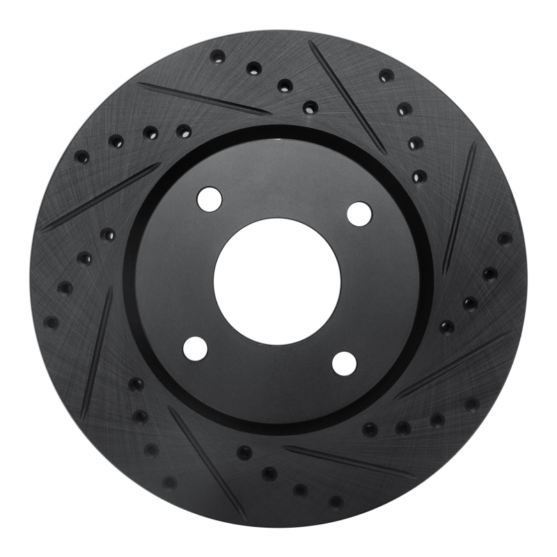 Picture of R1 07-14 Nissan Cube Front Right Drilled & Slotted Black Brake Rotor