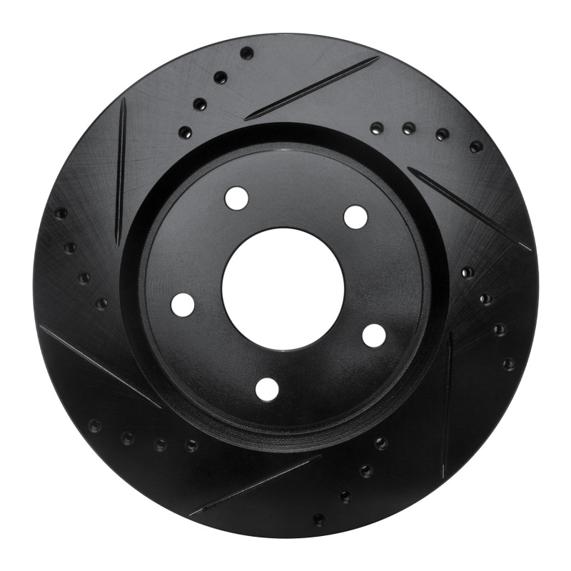 Picture of R1 07-15 Nissan Sentra Front Left Drilled & Slotted Black Brake Rotor