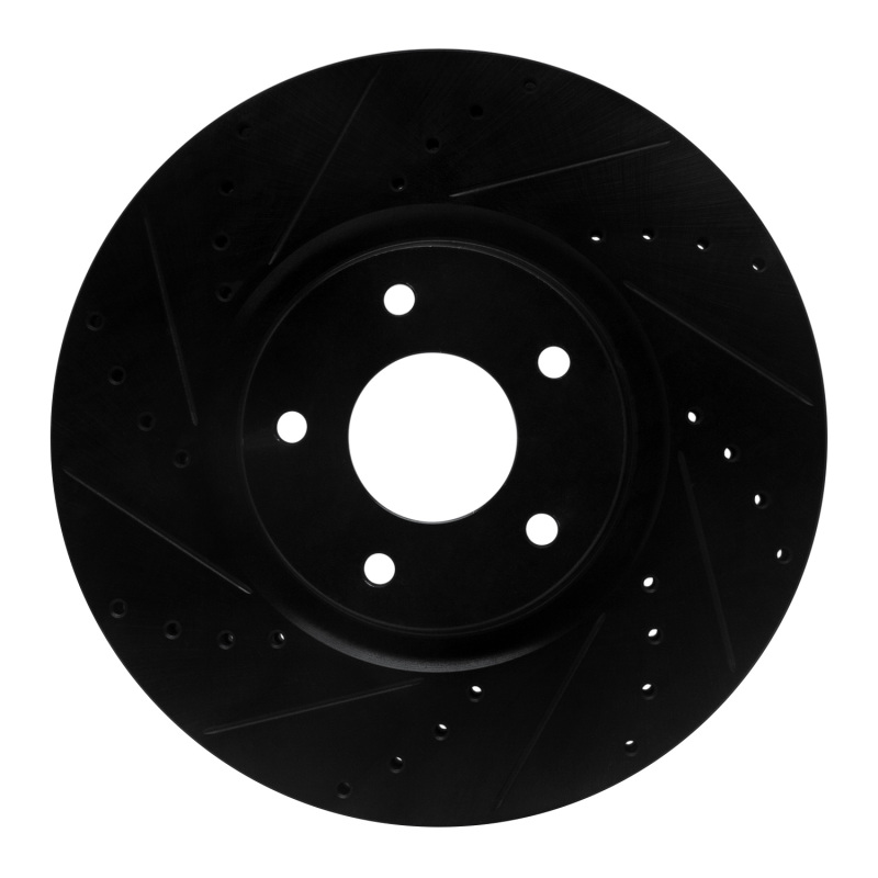 Picture of R1 07-17 Nissan Juke Front Left Drilled & Slotted Black Brake Rotor