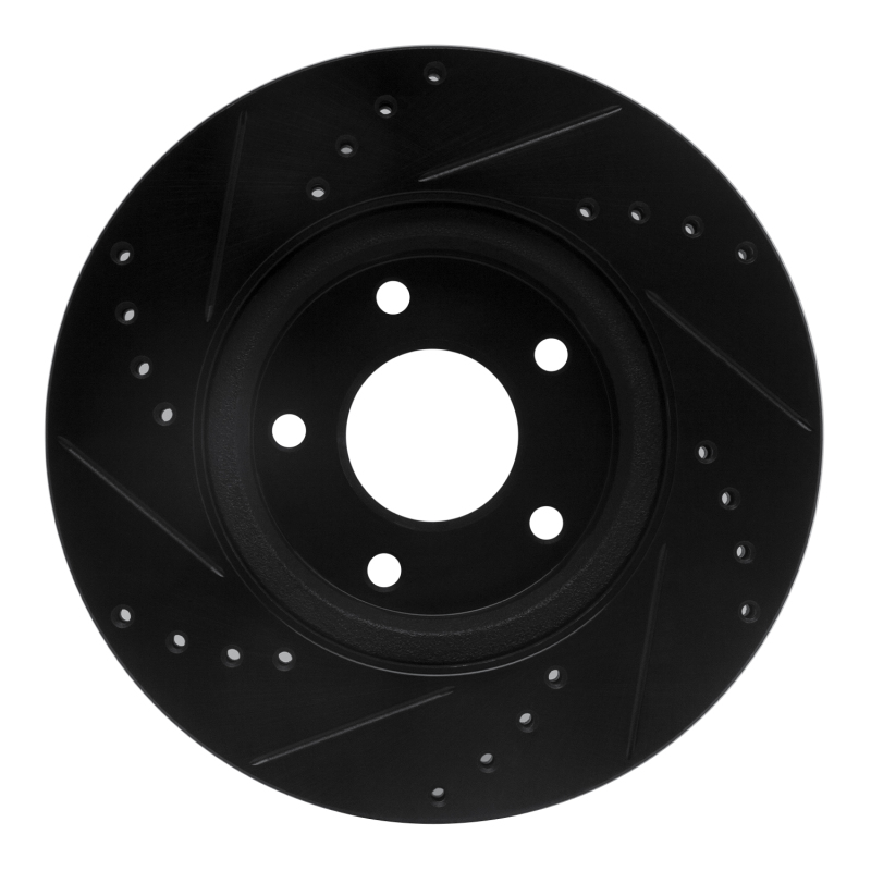 Picture of R1 13-25 Nissan Altima Front Right Drilled & Slotted Black Brake Rotor