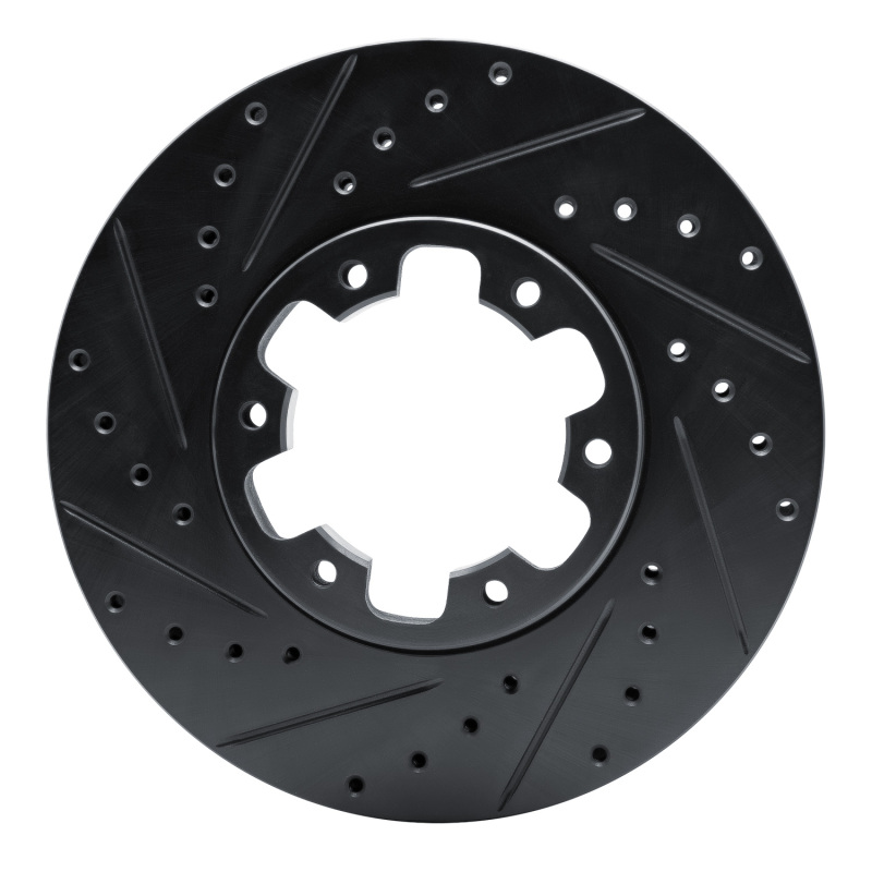 Picture of R1 96-04 Infiniti QX4 Front Left Drilled & Slotted Black Brake Rotor
