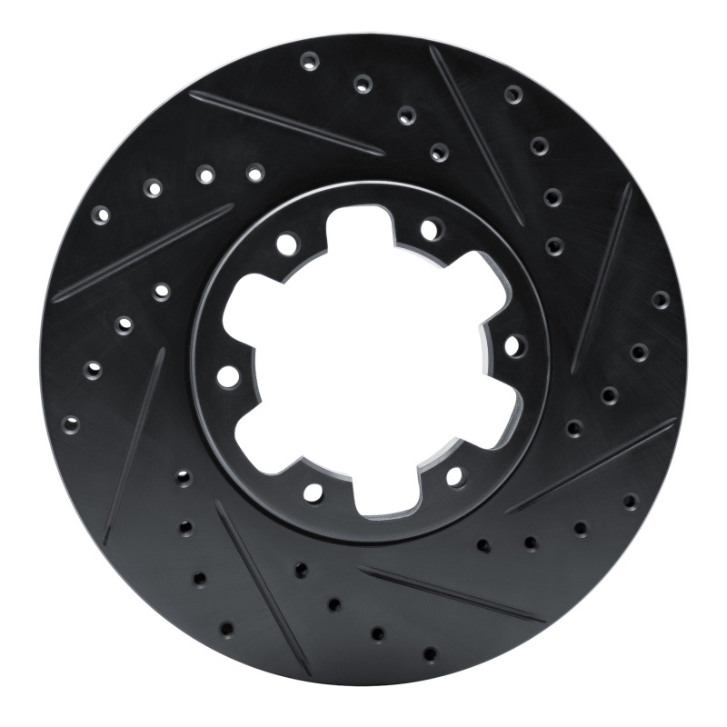 Picture of R1 96-04 Infiniti QX4 Front Right Drilled & Slotted Black Brake Rotor