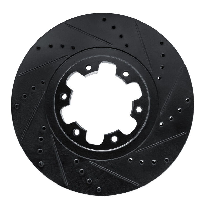 Picture of R1 98-04 Infiniti QX4 Front Right Drilled & Slotted Black Brake Rotor