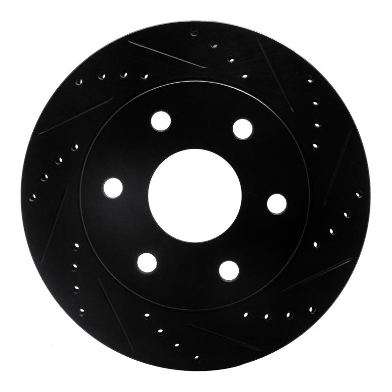 Picture of R1 04-05 Infiniti QX56 Front Right Drilled & Slotted Black Brake Rotor