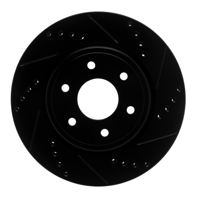 Picture of R1 05-25 Nissan Xterra Front Right Drilled & Slotted Black Brake Rotor